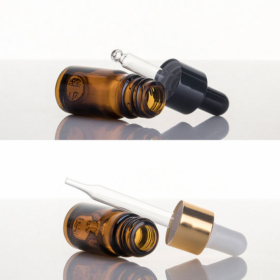 20ml 30ml 40ml Luxury Cosmetic Glass Dropper Bottle with Golden Silver Dropper Lid for Essential Oil Serum