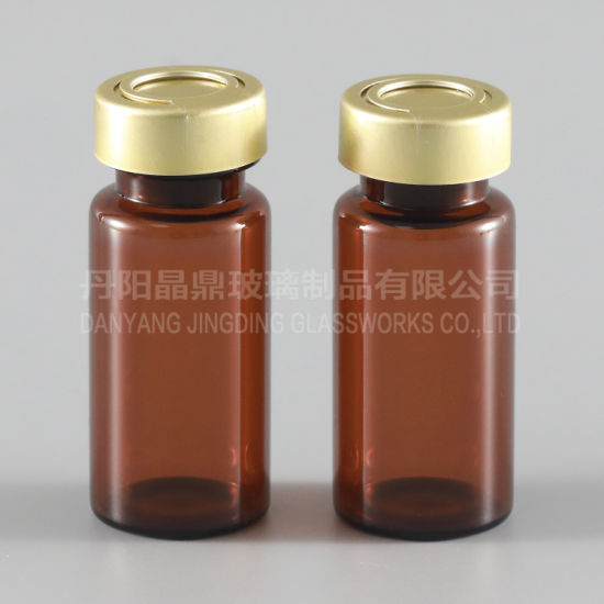 10ml Glass Vial for Pharmacy Glass with Aluminium Cap and Rubber Stopper