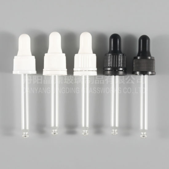 Wholesale 18mm 18-400 Black Child Resistant Glass Dropper for 1/2 Oz Bottles
