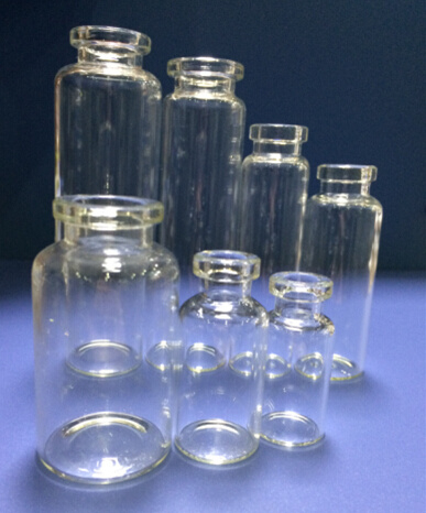 Clear and Amber Tubular Bayonet Glass Bottle with High Neck