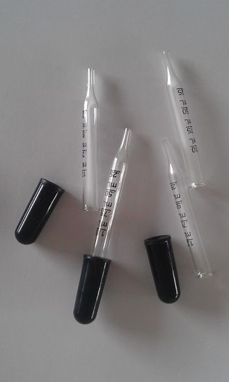Assembled Clear Borosilicate Glass Pipette with Rubber Bulb