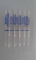 Clear Glass Tube with Blue Print