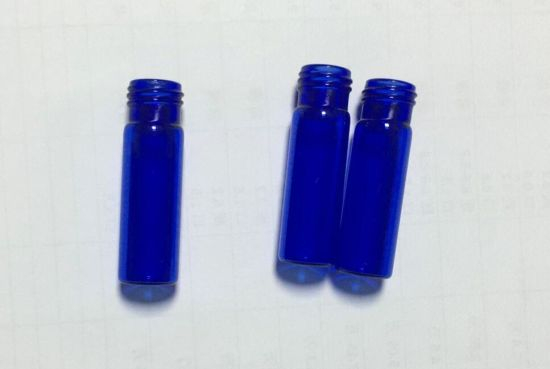 Blue Screwed Glass Vial