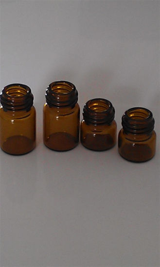 Amber Screwed Tubular Small Glass Bottle for Cosmetic Packing