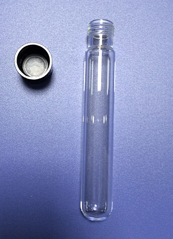 Clear Screwed Round Bottom Glass Test Tube