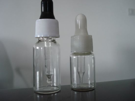 Clear Tubular Screwed Glass Bottle with Dropper and Bulb