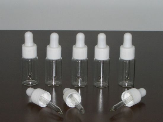 Clear Tubular Glass Bottle with Dropper