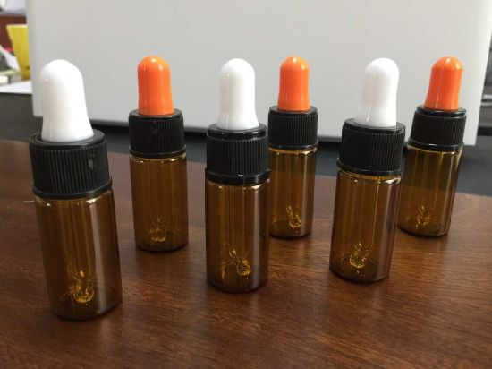 Amber Tubular Glass Bottle with Dropper