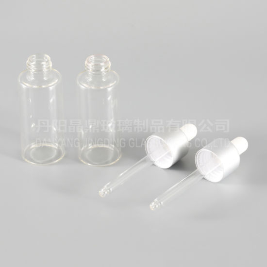 4/410 Silver Aluminum Cap Glass Dropper with Glass Pipette