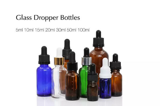 18 /415 Glass Dropper with Pipette Smooth Aluminium Collar for Essential Oil, Glass Bottles with Dropperc