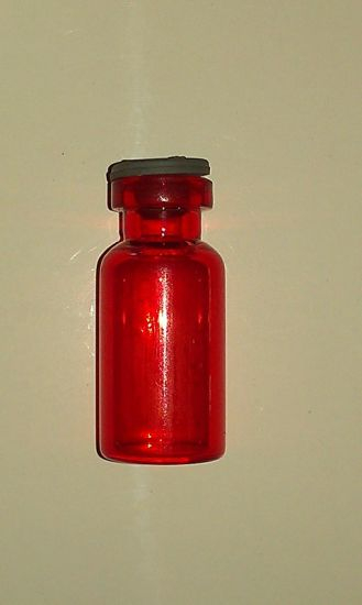 Tubular Red Glass Bottle for Cillion Packing