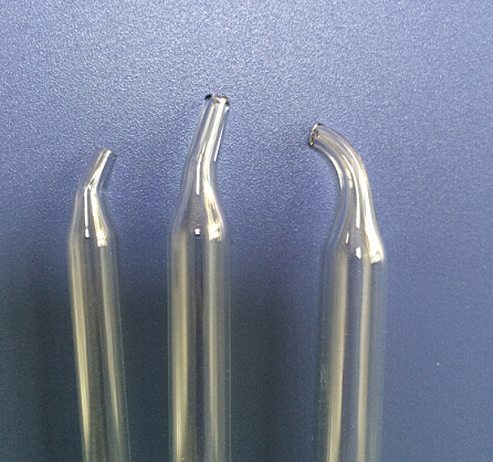 Clear Hand Made Tapering Curved Glass Tube for Dropper